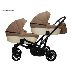 1 Бежевый Капучино - Детская коляска для двойни RAY Ultra Duo 3 в 1